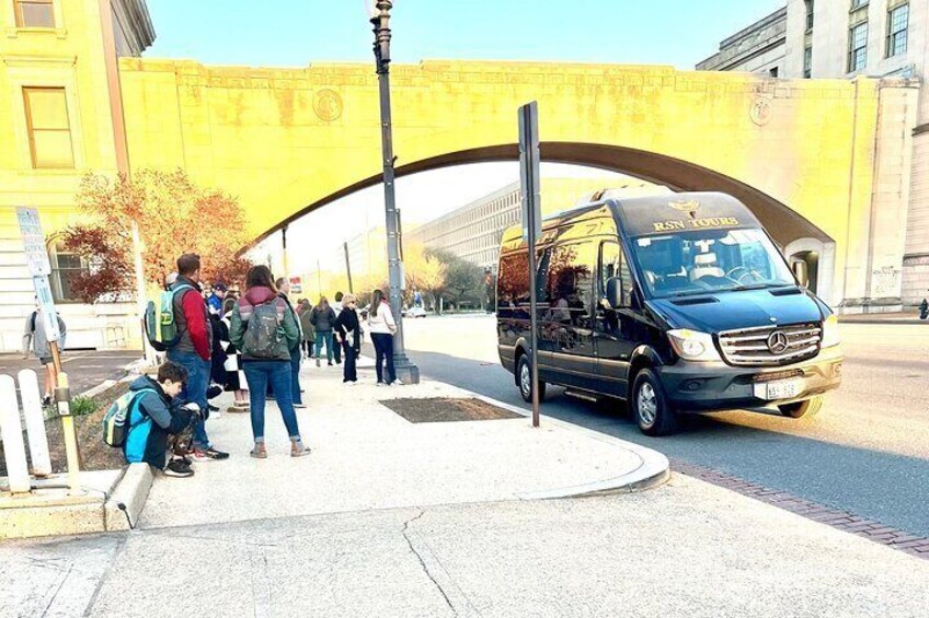 Guests waiting at the pick up location.