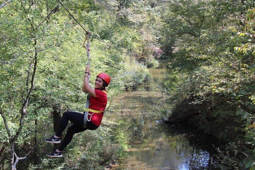 Zip lining over water!