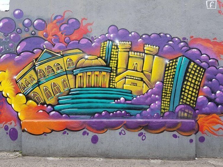 Stroll through ever-changing graffiti and street mural areas