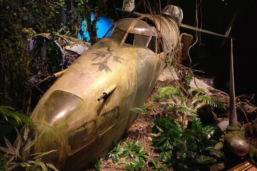 A Lockheed Hudson crashed in a Pacific Island jungle.