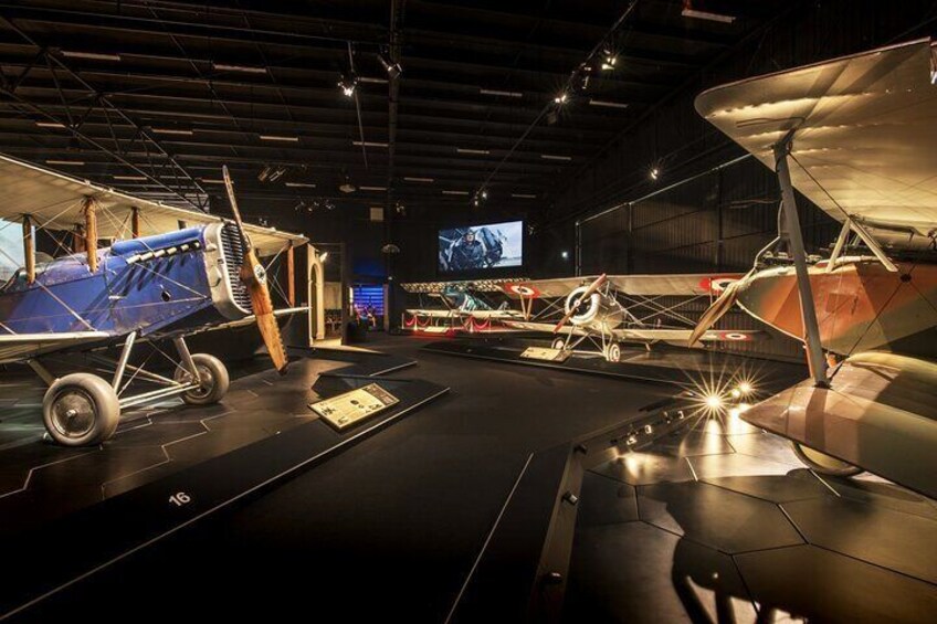 The De Havilland D.H.4 (left) on display was one of 4,840 built under licence in the USA and is one of just two original examples known to survive.