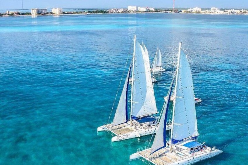 All Inclusive Catamaran Tour to Isla Mujeres, from Cancun to Riviera Maya