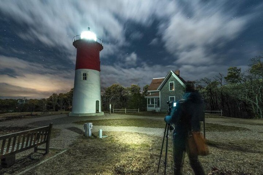 Kevin takes advantage of some great cloud movement at Nauset Light.