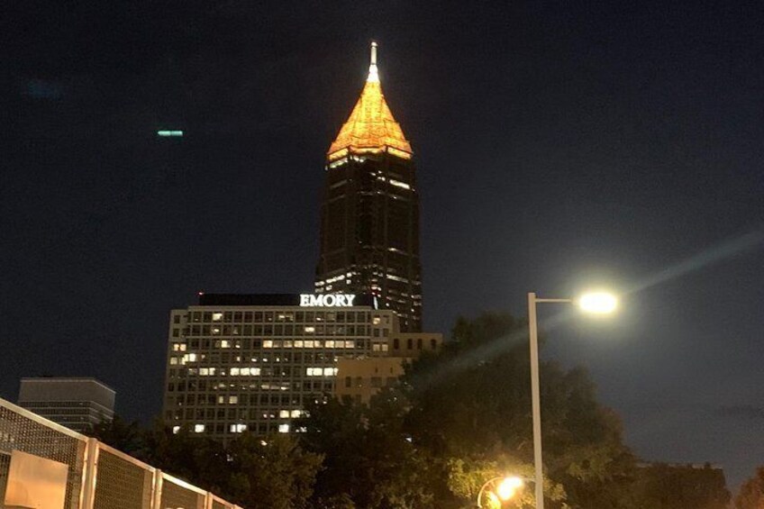 The Bank of America Tower at night