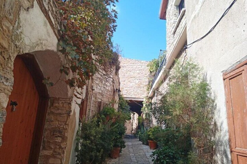 At one of the most picturesque alleys in Pano Lefkara