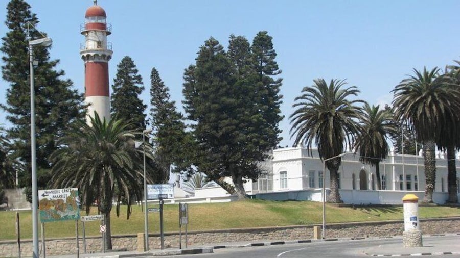 The lighthouse at Swakopmund is one of the famous landmarks of the city.