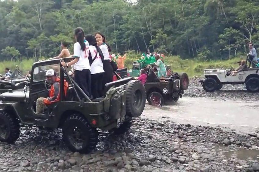 Enjoying the jeep riding with friends and family