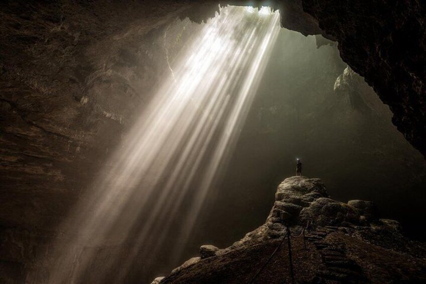 The heaven light by Jomblang Cave