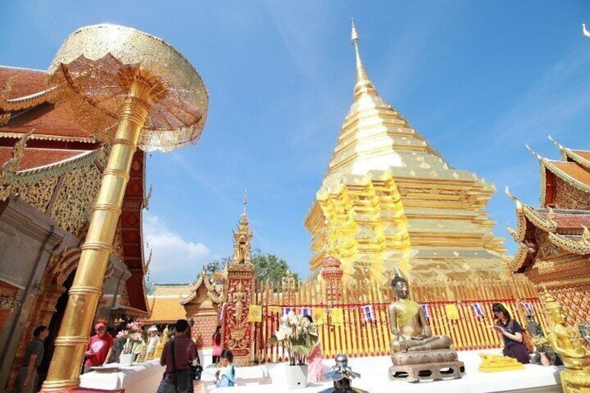 Half-Day Small-Group Doi Suthep Temple and Hmong Village Tour