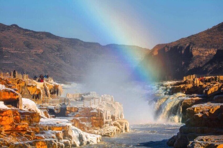 Hukou Waterfall under Rainbow