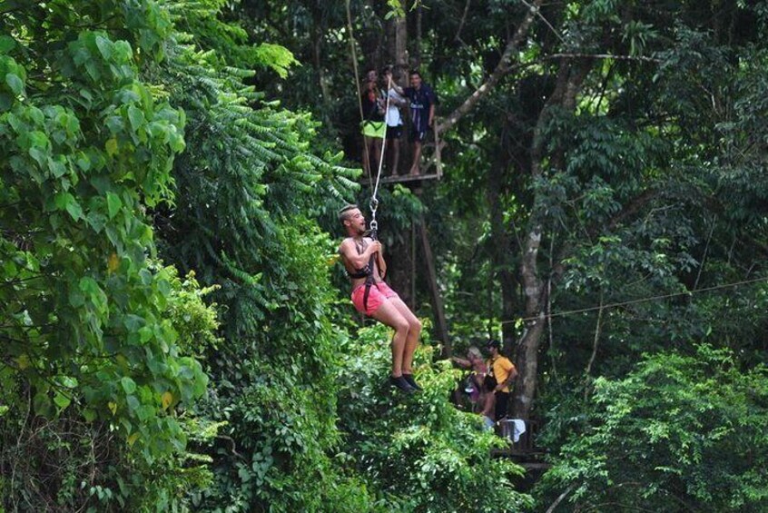 PHUKET: Rafting 5 km.-Zipline150M.-Buddha Cave-ATV.30 M-Waterfall-Lunch