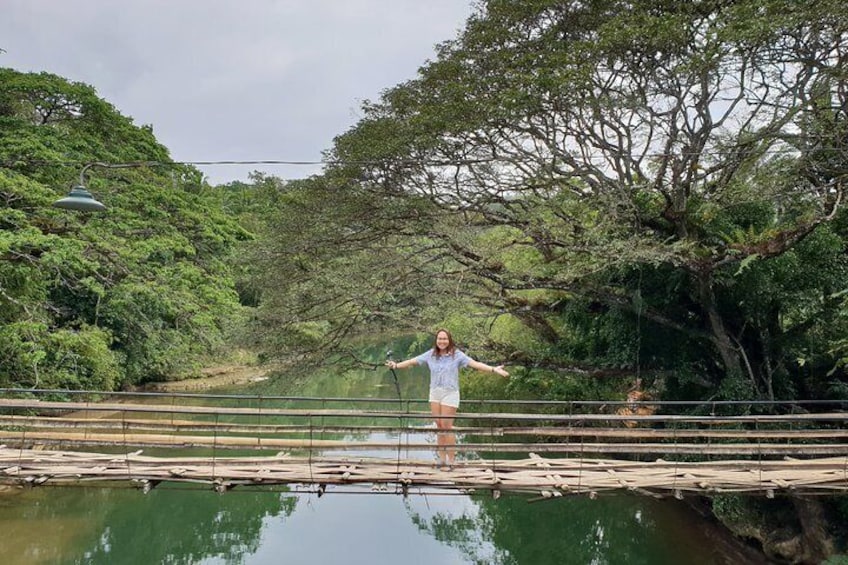 Test your courage at the hanging bridge