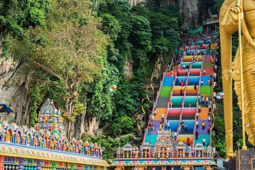 Batu Caves colourful stairs