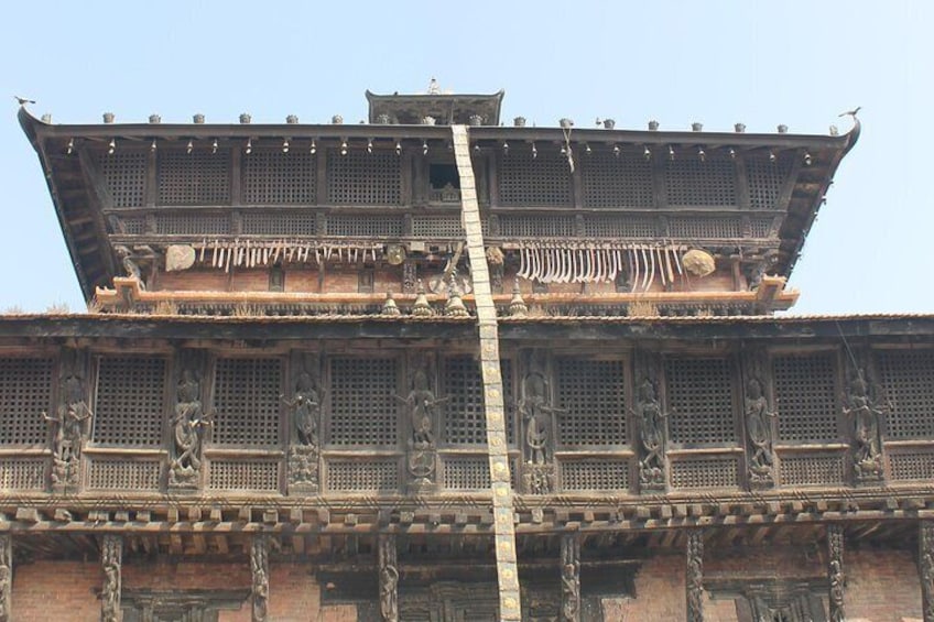 Hanging swords of king Prithivi Narayan Shah in Baag Bhairav Temple in Kirtipur Kirtipur.