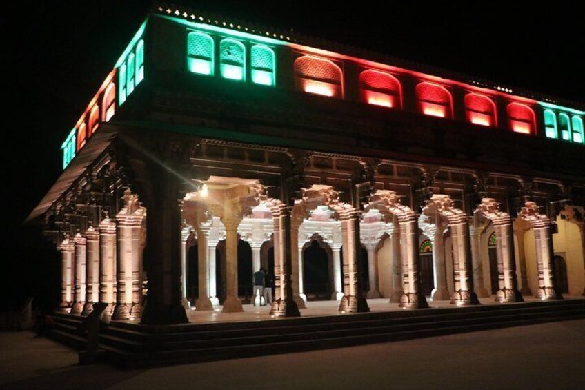 illuminated Amber Fort from Inside