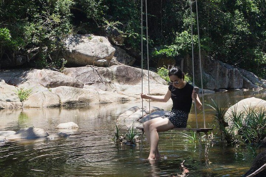 Trekking and Cliff-Jumping at Ba Ho Waterfall with Massage by the Blind