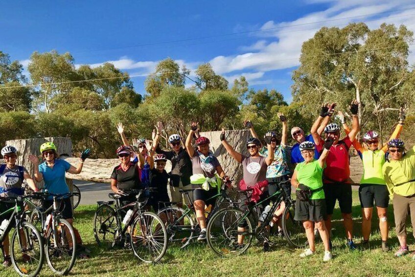 Group enjoying a great day out cycling McLaren Vale