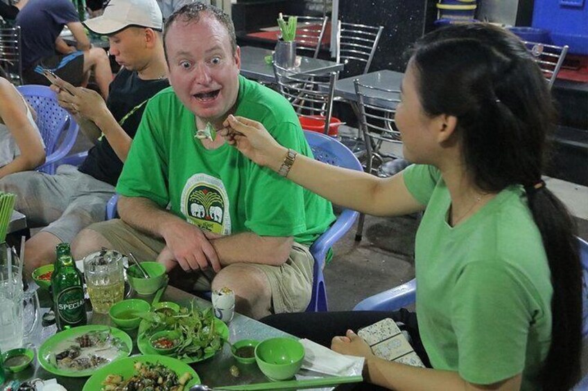Private Ho Chi Minh Food Adventure by Motorbike with Local Students
