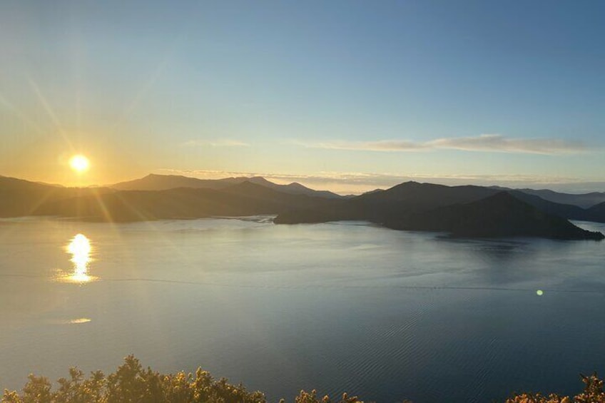 Evening sunset overlooking Queen Charlotte Sound