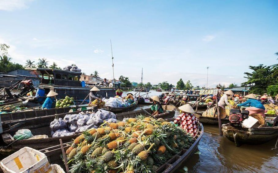 Floating market in the Mekong Delta