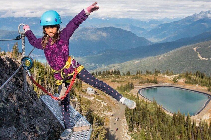 Kids enjoy the thrill of a hike high above the valley