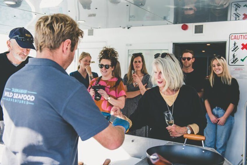 We have an interactive cook station where you will be able to sample a range of fresh Tasmanian seafood!