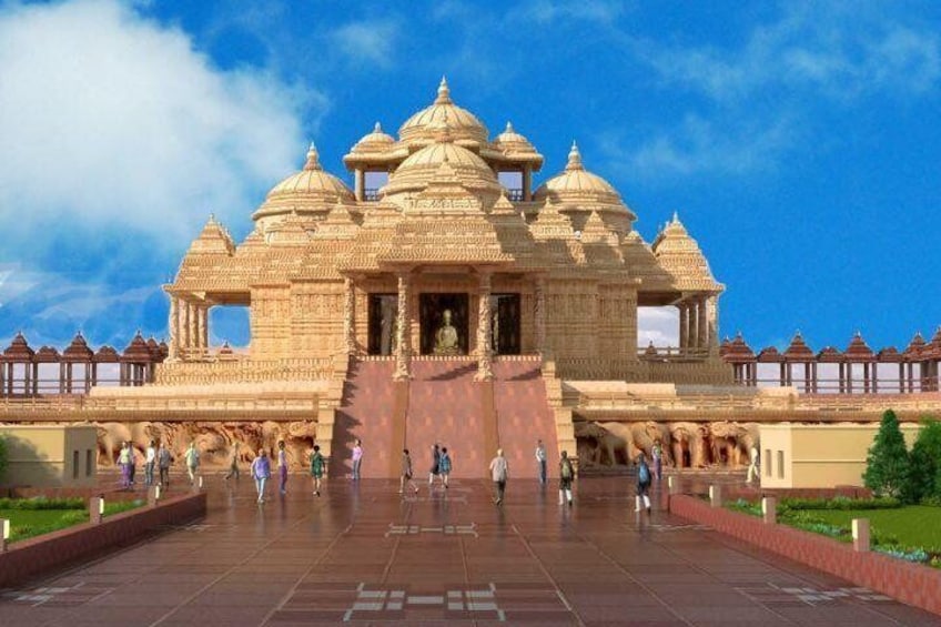 Akshardham Temple Tour Exhibition, Light & Water Show with Transfers
