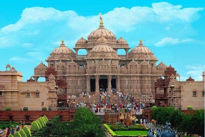 Akshardham Temple Tour Exhibition, Light & Water Show with Transfers