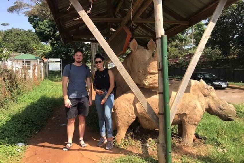 Rhino monument in Entebbe town