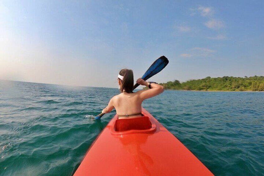 Peaceful view of Phu Quoc Island from the kayak