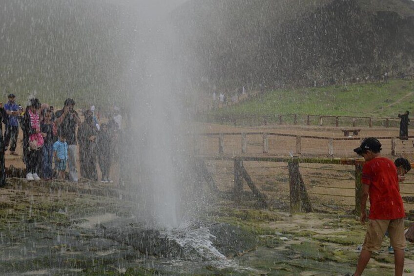 Natural Fountain / Blowholes / Geyser at Mughsail on the Western Side of Salalah