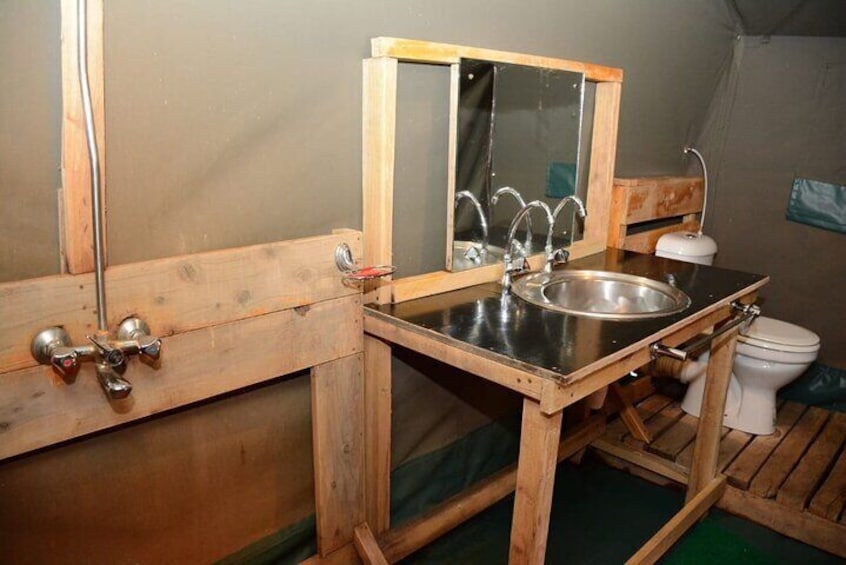 Tents are all ensuite with bathroom and flushing toilets at Lenchada Tourist Camp