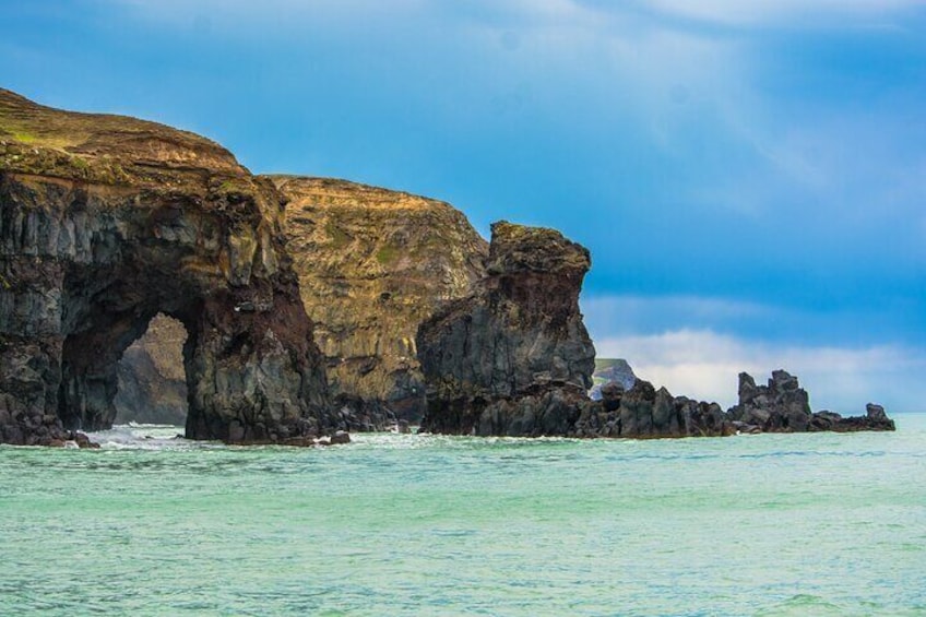 Volcanic rock formations.