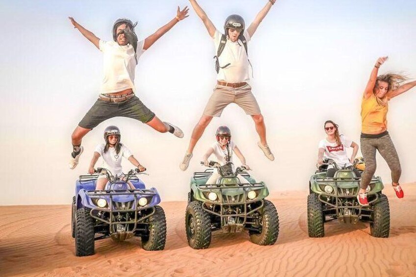 Abu Dhabi 30 minutes Quad Bike Self-drive with Sunset Desert Safari