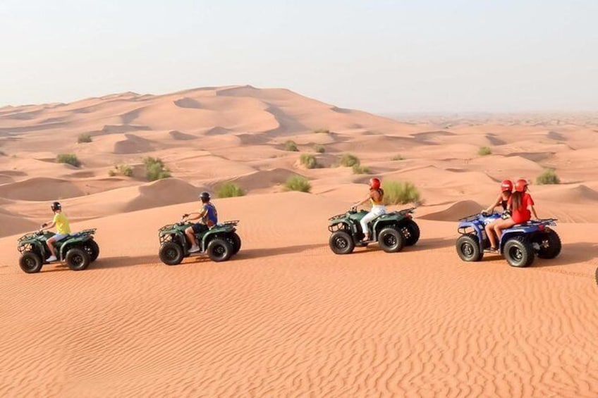Abu Dhabi 30 minutes Quad Bike Self-drive with Sunset Desert Safari
