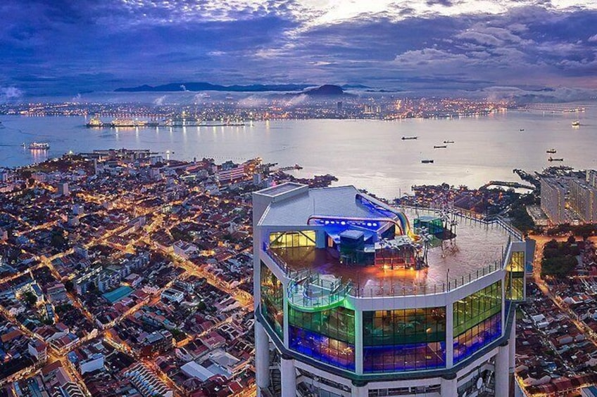 Enjoy breathtaking views of Penang from the top floor of the city's tallest building
