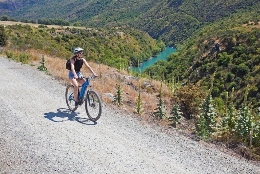 Cruising through Gibbston on an E-Bike