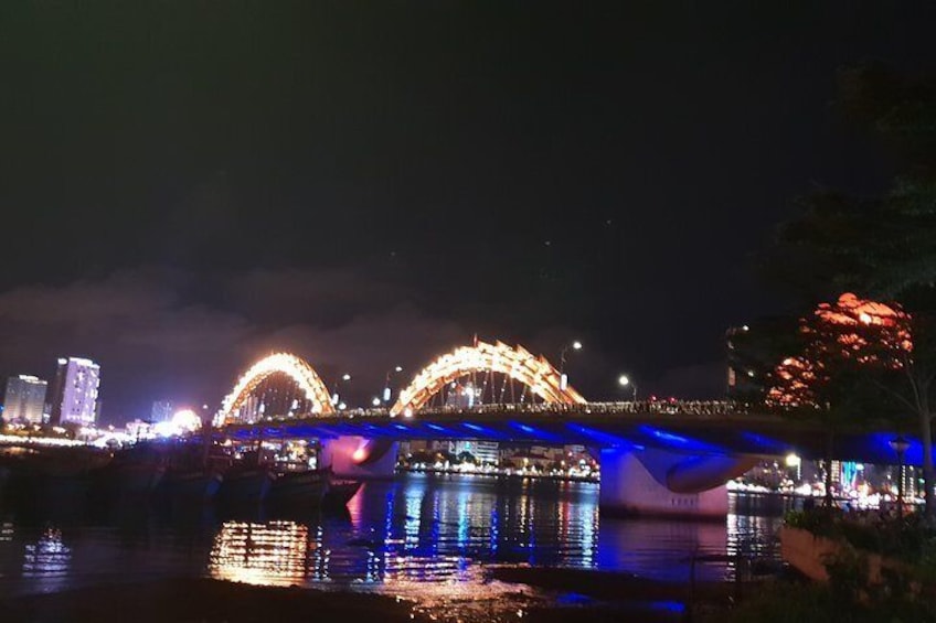 Dragon at night in Da Nang