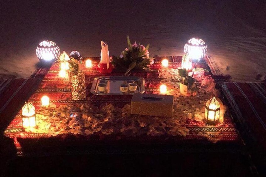 Private Romantic Dinner in Desert Abu Dhabi with Hot BBQ Dinner
