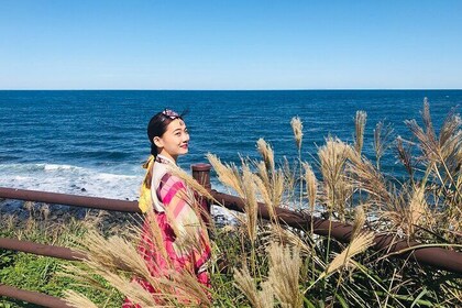 [Jeju] Hanbok Private guide tour & photo session in beautiful Yongduam rock...