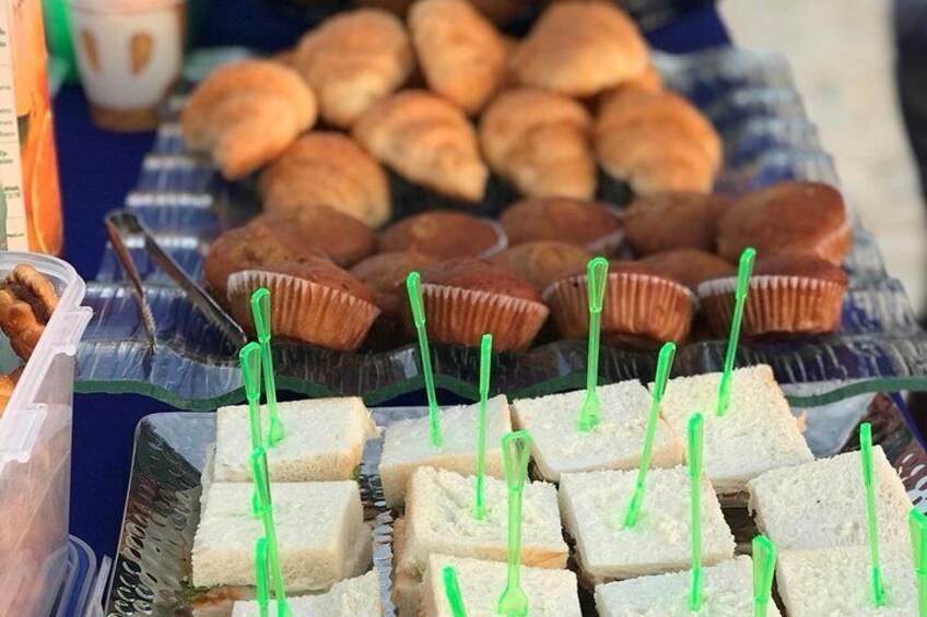 light breakfast treats on the island.