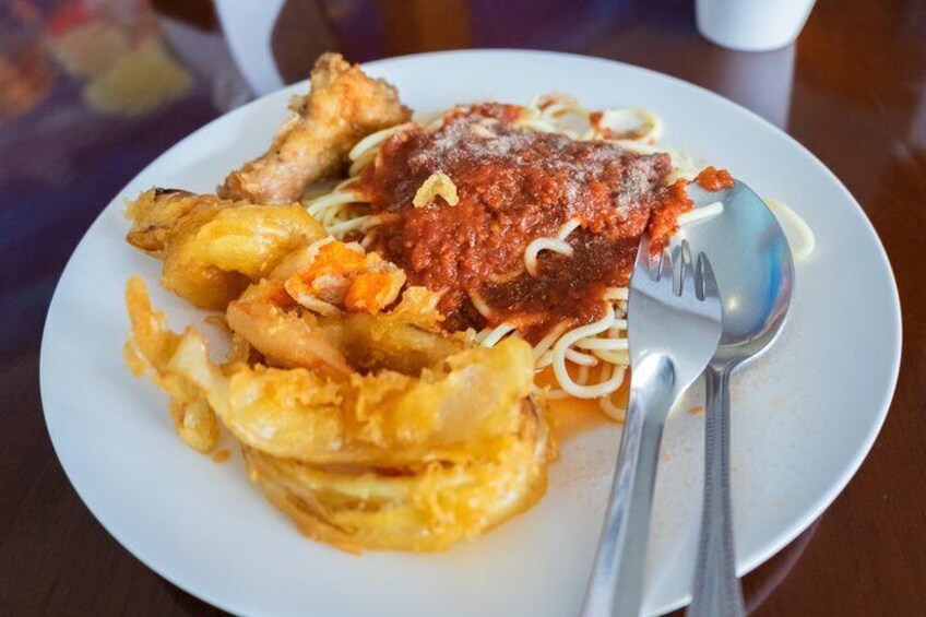 Dinner is served on this full-day speedboat adventure tour, Phi Phi Island, Thailand.