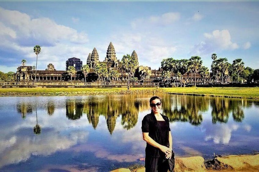 Water Reflection at Angkor Wat Temple 