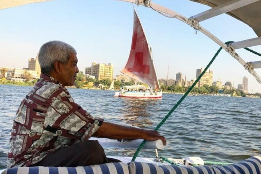 Sailing felucca on the Nile