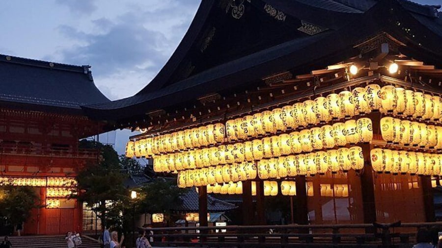 Captivating illumination at our shrine stop.