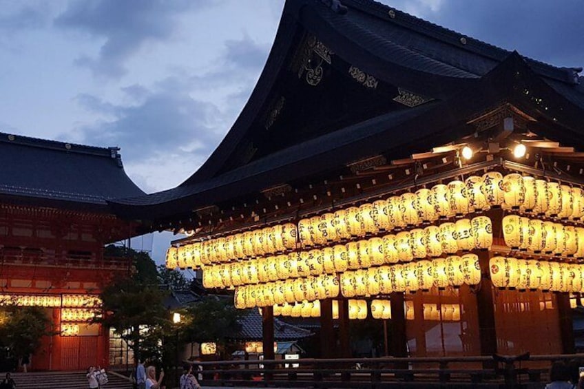 Captivating illumination at our shrine stop.