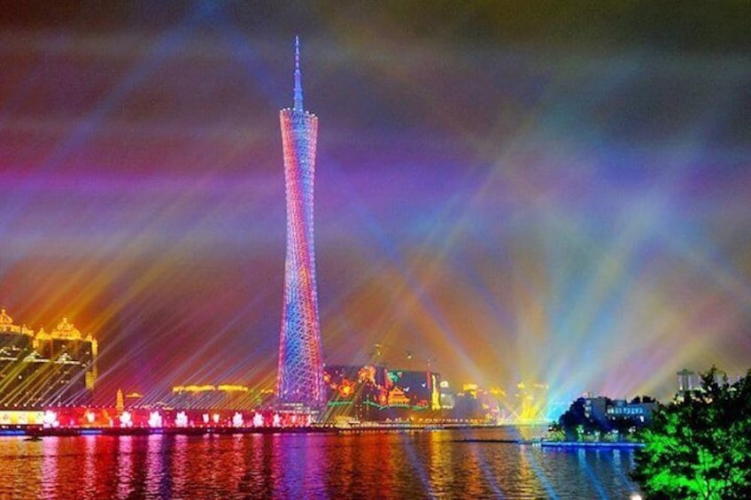 light near canton tower 