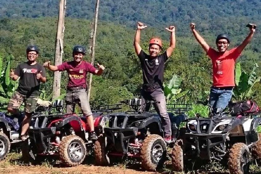 Experience a thrilling ride on different terrains and feel the wind while speeding up with the ATV
