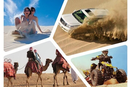 Desert safari, Dune bashing, sandboarding, camel, quad bike