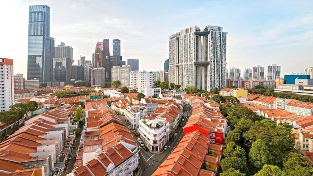 Areal view of Chinatown in Singapore